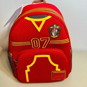 NWT. Loungefly Harry Potter Quidditch Uniform Cosplay mini backpack.